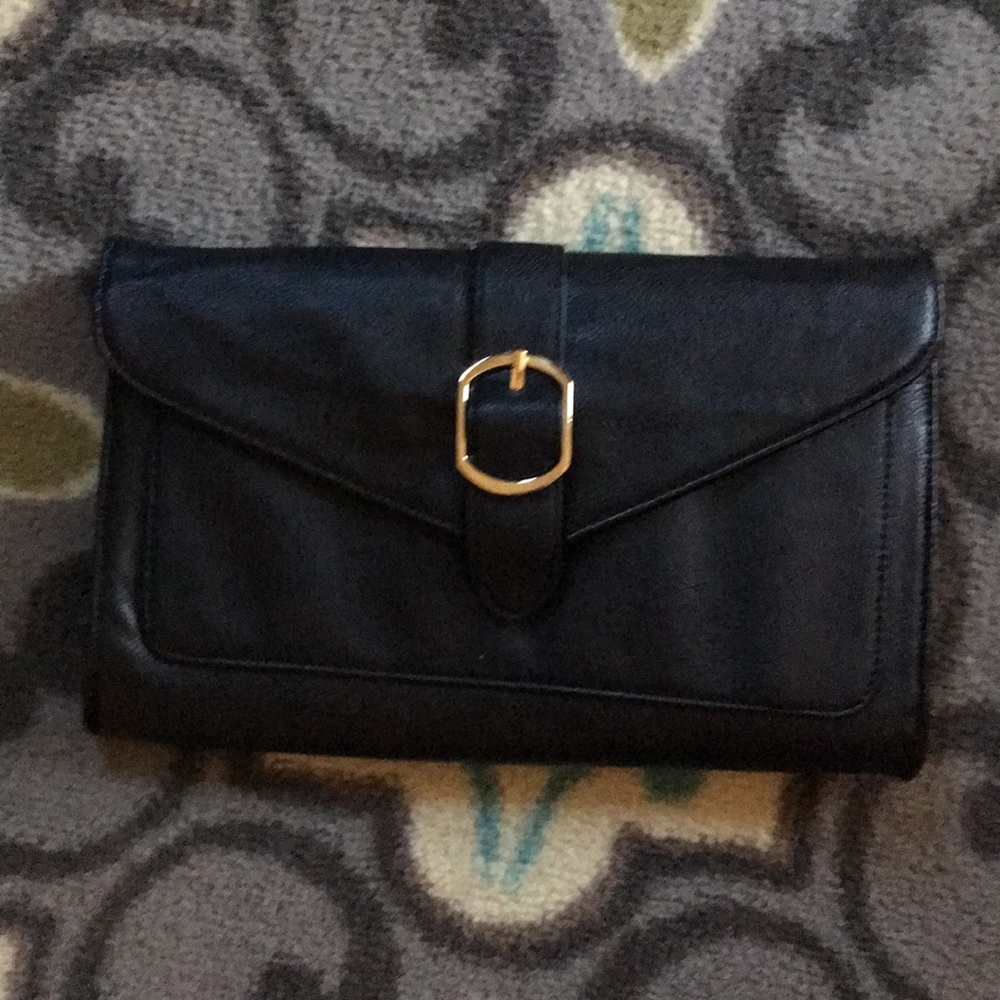 Brand New Black Clutch With Gold-tone Hardware